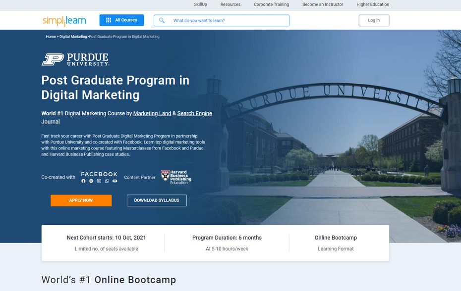 Post Graduate Program in Digital Marketing
